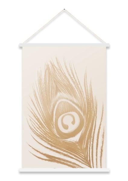 Dekordom slika kakamono 60x90 - kara26470 - beige peacock feather ( 022848 )-1