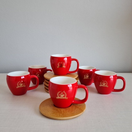 Dekordom šolja set espresso 6/1 b001 - red - n02 ( 023394 )