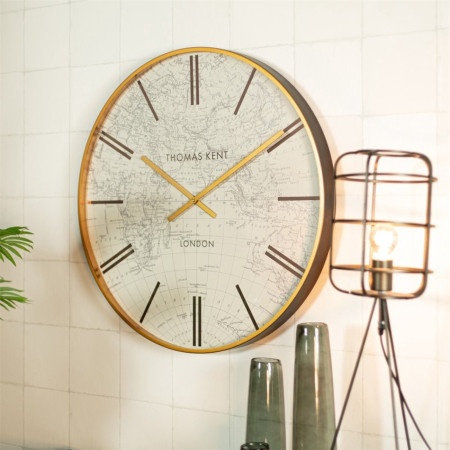 Dekordom Zidni sat world traveller 53cm 778903 - cream/gold - dcs ( 040104 )