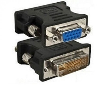 E-GREEN Adapter DVI-I Dual Link (M) - VGA D-sub (F) crni - Img 1