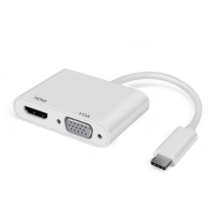 E-green Adapter usb 3.1 tip c (m)-hdmi+vga (f) beli ( 999956600 )
