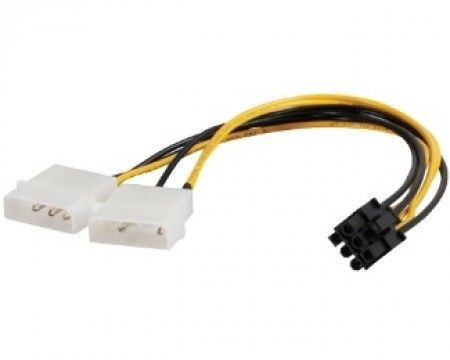 E-GREEN Naponski adapter za PCI-E VGA (6-pin) -2x Molex - Img 1