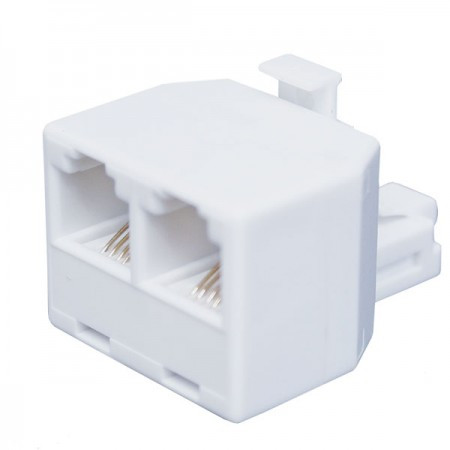 Elit+ razvodnik za telefonski kabl utikač 6p/4c-2 utičnice 6p/4c beli ( EL9015 )