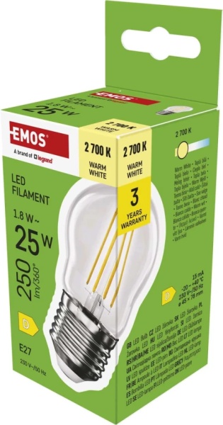 Emos zf6d02 Led sijalica filament mini globe 1,8w(25w) 250lm e27 ww ( 3470 )