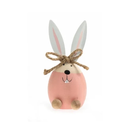 Festa eggy uskršnja dekoracija drvena jaje i zec roze 10.5cm ( 734032 )