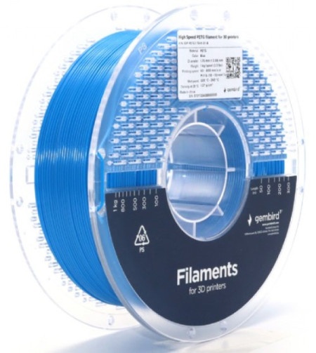 Gembird 3DP-PETG1.75HY-01-B PETG filament velike brzine za 3D stampac 1.75mm, kotur 1KG BLUE