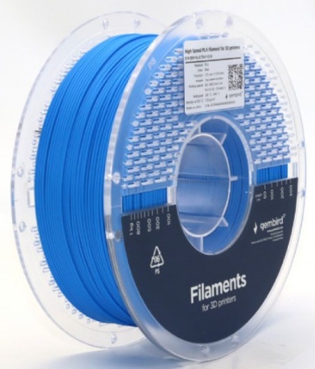 Gembird 3DP-PLA1.75HY-01-B PLA filament velike brzine za 3D stampac 1.75mm, kotur 1KG BLUE