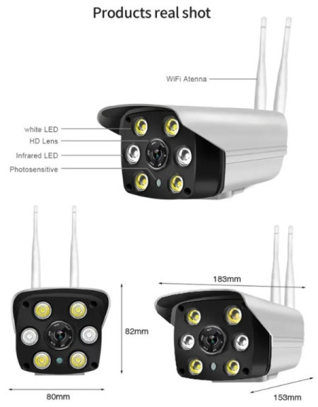 Gembird CAM-IP3MP-B6 kamera 3 mpx microSD iCSee xmeye pro app Two-way voice Bullit ip66