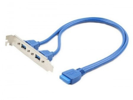 Gembird dual USB 3.0 receptacle on bracket CC-USB3-RECEPTACLE - Img 1