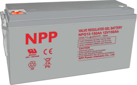 Gembird NPP NPG12V-150Ah, gel battery C20=150AH, T16, 485*172*240*240, 38,5KG, light grey