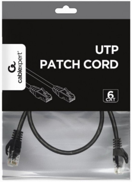 Gembird PP6U-0.25M/BK mrezni kabl, CAT6 UTP Patch cord 0.25m black
