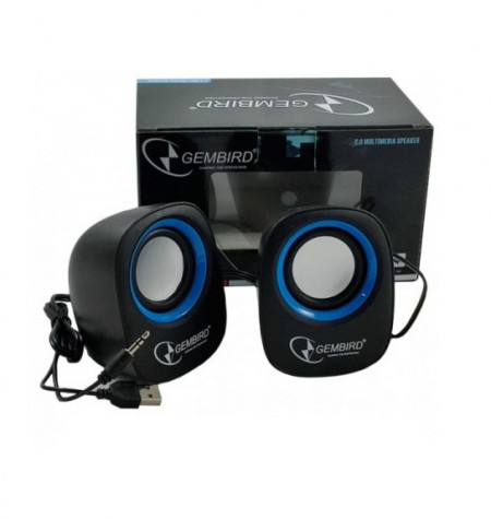 Gembird stereo zvucnici black/black, 2 x 3W RMS USB pwr, 3.5mm kutija sa prozorom (359)SPK-111 **