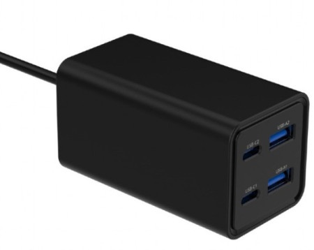 Gembird TA-UC-2A2C-PD65-01-BK 4-port 65W GaN USB PowerDelivery brzi punjac