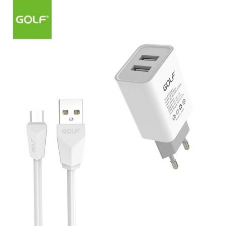 Golf kućni punjač + micro kabl GF-U206 beli ( 00G181 )