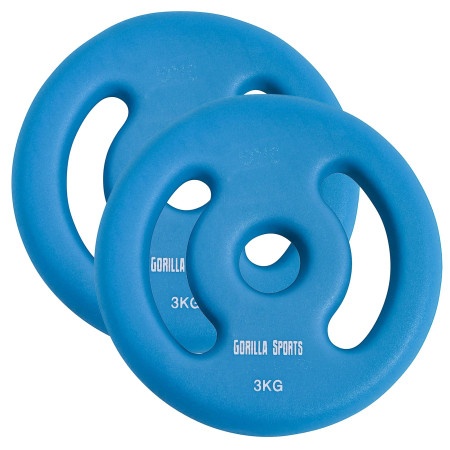 Gorilla Sports Set od 2 gumirana tega 30 mm (2 x 3 kg) ( 101051-00030-0008 )-1