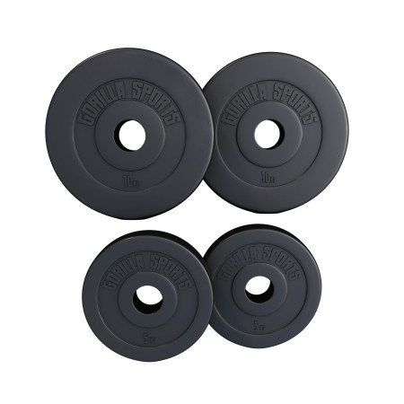 Gorilla Sports Set plastičnih olimpijskih tegova 30 kg (2x5 + 2x10 kg) ( 101203-00006-0001 )-1