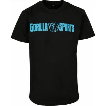 Gorilla Sports Sportska unisex majica (XS / Crna-Neon tirkizna) ( 101197-00019-0076 )