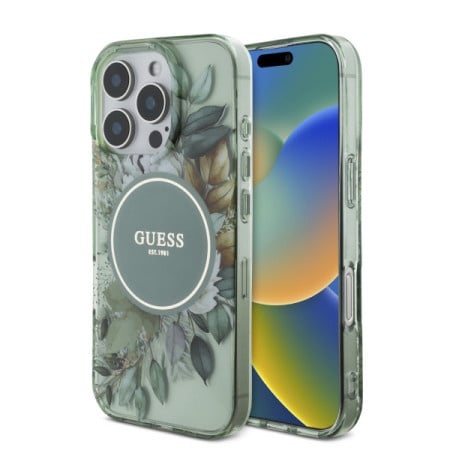 Guess magsafe maska za iphone 16 pro max pearl strap green ( GUHMP16XHFWBRCESN )