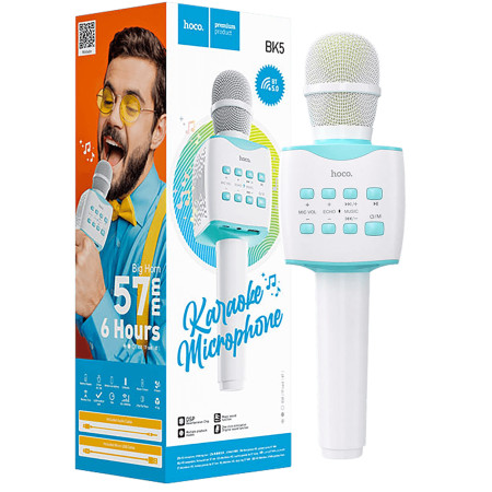 Hoco bk5 cantando, blue bežIčni karaoke mikrofon, 1200 mah