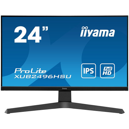 Iiyama 24" ETE, IPS-panel, 1920x1080, 13cm Height Adj. Stand, Pivot, 1ms (MPRT), 250 cdm˛, Speakers, HDMI, DisplayPort, USB-HUB (23,8" VIS)