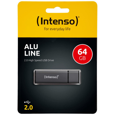 Intenso USB flash drive 64GB Hi-Speed USB 2.0, ALU Line - USB2.0-64GB/Alu-a - Img 1