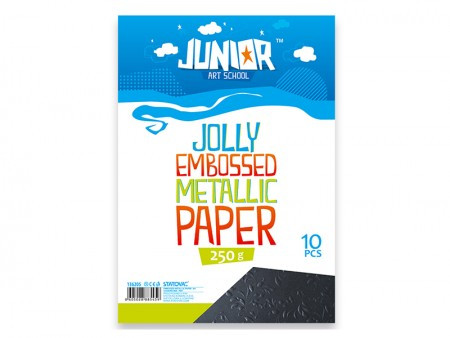 Jolly papir metalik reljefni, crna, A4, 250g, 10K ( 136211 ) - Img 1