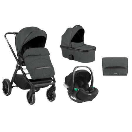 KikkaBoo Kolica Tiffany 3in1 premium set sa autosedištem I-Trail I-size i tvrdom korpom Dark Grey ( KKB20151 PRSET )