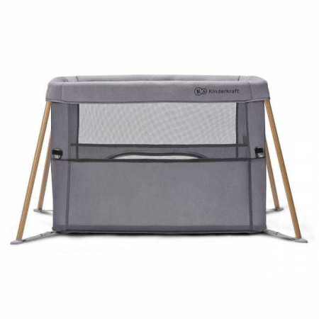 Kinderkraft prenosivi krevetac movi grey&wood ( KCMOVI00WOD0000 )