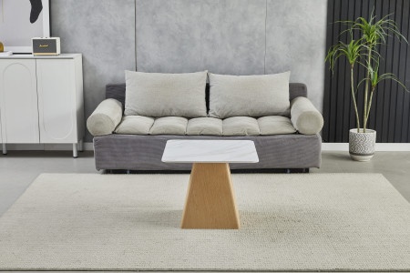 Klub sto CT 6050 Bela keramička ploča/Drvo metalno postolje 800x800x430mm ( 800-616 )