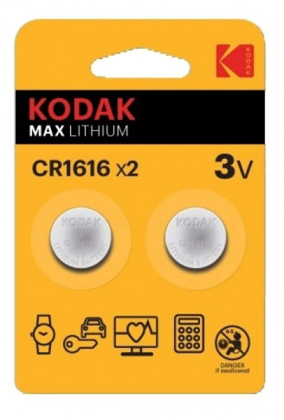 Kodak max lithium baterija cr1616, 2 kom ( 30417748 ) - Img 1