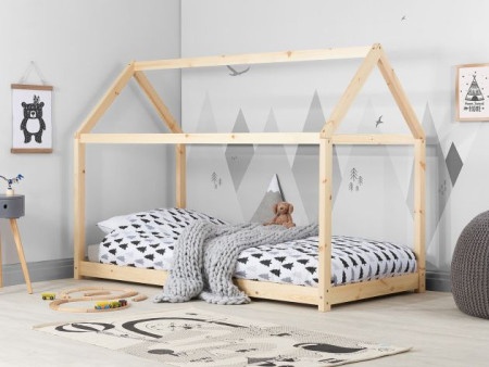 Krevet Kućica 190x90 Natur + Dušek od 14 cm ( 8457 )