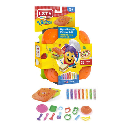 Kuhinjski set sa 13 modli, masa za modelovanje 8 boja x 56 grama ( 7-L8485 )
