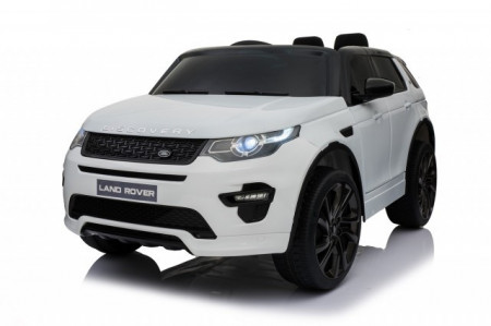 Land Rover Discovery Licencirani Auto na akumulator sa kožnim sedištem i mekim gumama - Beli - Img 1
