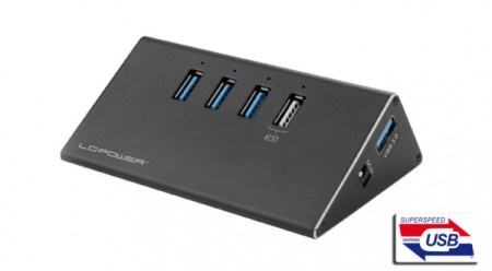 LC Power LC-HUB-ALU-2B-4 USB3.0 Aluminium HUB