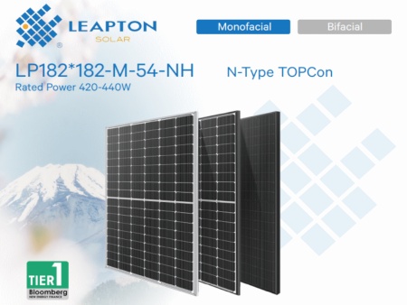 Leapton 440w,mf,n tip,1100mm, silver frame pv modul ( LP182X182-M-54NH )