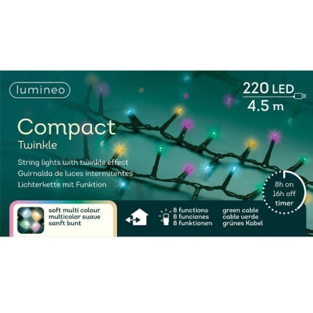 LED compact lights 8 function twinkle effect outdoor L450cm - green/soft multi ( 49.5291 )-1