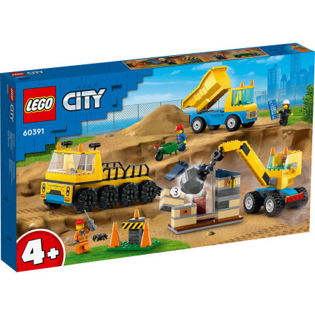Lego Građevinski kamioni i kran sa kuglom ( 60391 ) - Img 1