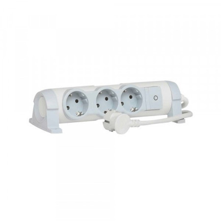 Legrand produžni kabl Legrand 1.5m, 3 utičnice, sklopka, beli ( F137 )