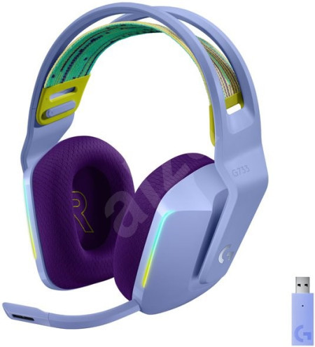 Logitech G733 lightspeed wireless RGB gaming headset, lilac