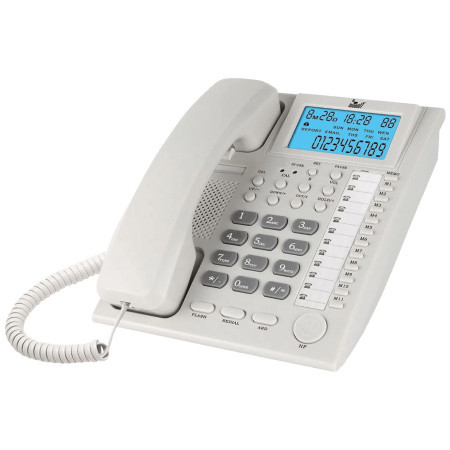 MeanIT analogni telefon, stoni, LCD ekran, bela - ST200 white