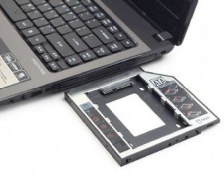 MF-95-02 Gembird Fioka za montazu 2.5 SSD/SATA HDD(do12.7mm) u 5.25 leziste u Laptop umesto optike A