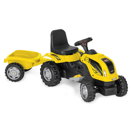MMX Traktor na pedale sa prikolicom na akumulator Žuti