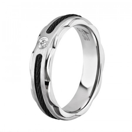 Muški lotus style steel rings sajla crni prsten od hirurškog Čelika 62 ( ls1435-3/124 ) - Img 1