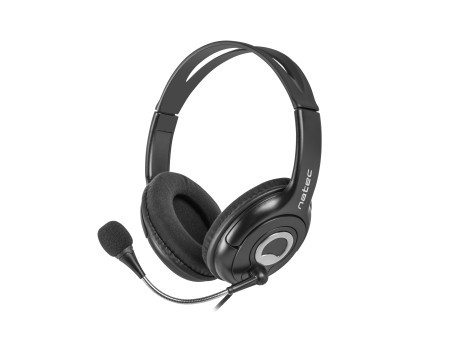Natec Bear 2, stereo headset with volume control, black ( NSL-1178 )