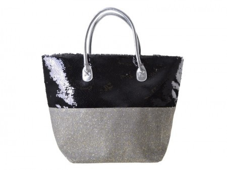 Nissi Exclusive, torba za plažu, glitter, siva ( 100360 )