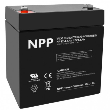 NPP VRLA-GEL LPG akumulator 12V/4.5AH/1,5KG ( ACCU124.5/Z ) - Img 1