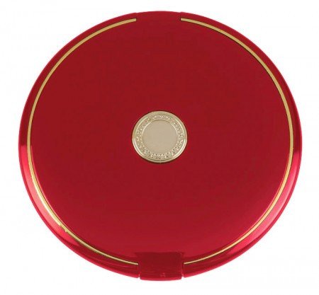 Ogledalce krug sa zl. dugmenc. crveno x10 ( MC344RUBY )