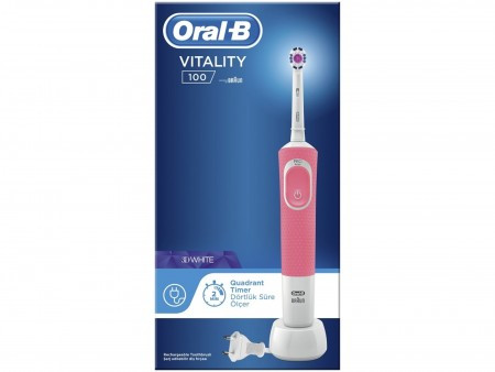 Oral-B power D100 vitality 3D white pink box električna četkica ( 500430 ) - Img 1