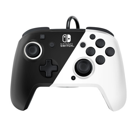 PDP Nintendo Switch faceoff deluxe controller + audio - black & white ( 046359 )