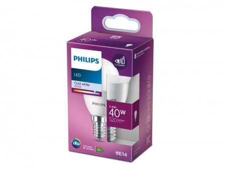 Philips LED 5,5W (40W) P45 E14 CW 4000K FR ND 1PF/10 (PS762)